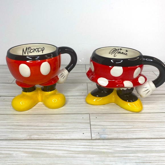 Disney Figural Mugs Mickey Minnie Mouse Coffee Cup Set - Picture 1 of 10